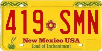 NM license plate 419SMN