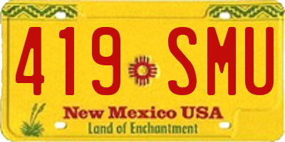 NM license plate 419SMU