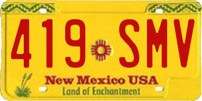 NM license plate 419SMV