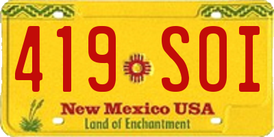 NM license plate 419SOI