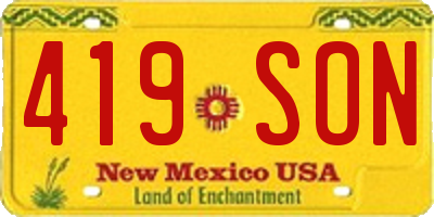 NM license plate 419SON