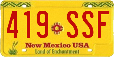 NM license plate 419SSF