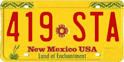 NM license plate 419STA