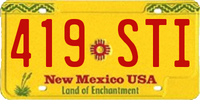 NM license plate 419STI