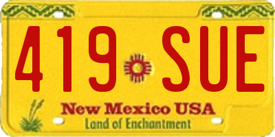 NM license plate 419SUE