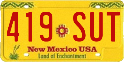 NM license plate 419SUT