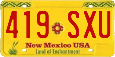 NM license plate 419SXU