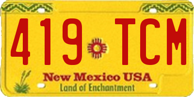NM license plate 419TCM