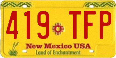 NM license plate 419TFP