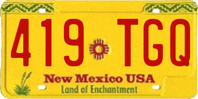 NM license plate 419TGQ
