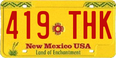 NM license plate 419THK