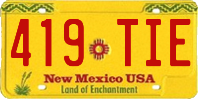 NM license plate 419TIE