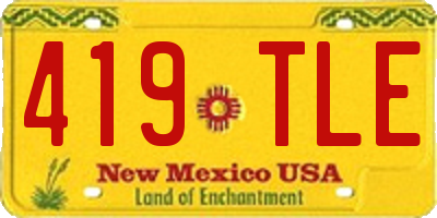 NM license plate 419TLE