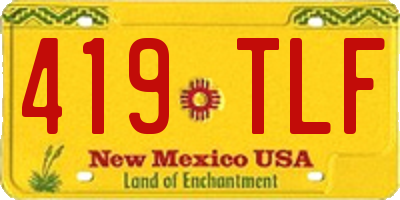 NM license plate 419TLF