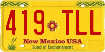 NM license plate 419TLL