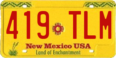 NM license plate 419TLM