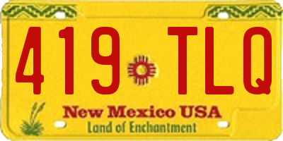 NM license plate 419TLQ