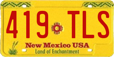 NM license plate 419TLS