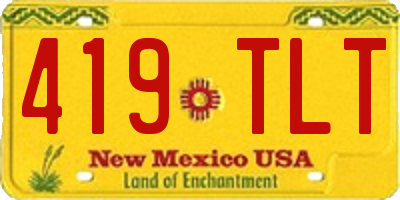 NM license plate 419TLT