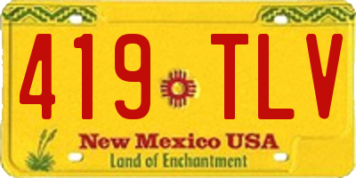 NM license plate 419TLV