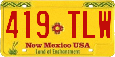 NM license plate 419TLW