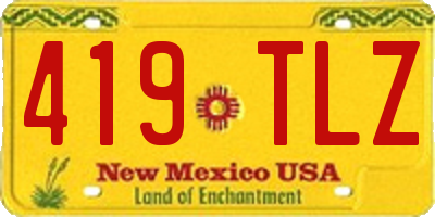 NM license plate 419TLZ