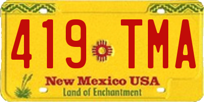 NM license plate 419TMA