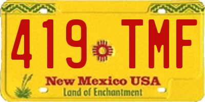 NM license plate 419TMF