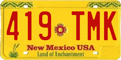 NM license plate 419TMK