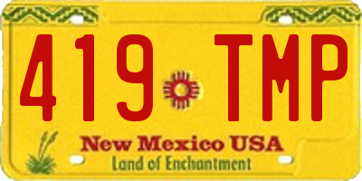 NM license plate 419TMP