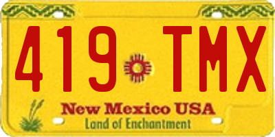 NM license plate 419TMX