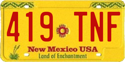 NM license plate 419TNF