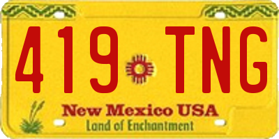 NM license plate 419TNG