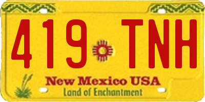 NM license plate 419TNH