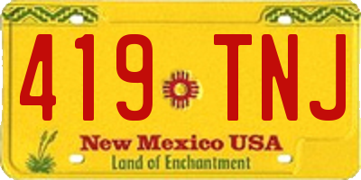 NM license plate 419TNJ