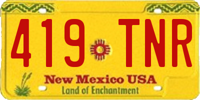 NM license plate 419TNR