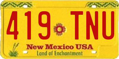 NM license plate 419TNU