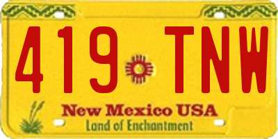 NM license plate 419TNW