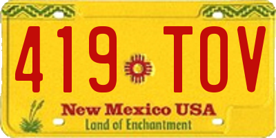 NM license plate 419TOV