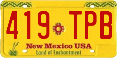 NM license plate 419TPB