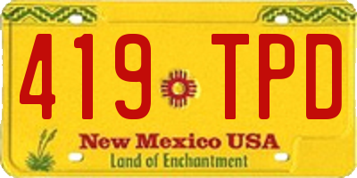 NM license plate 419TPD