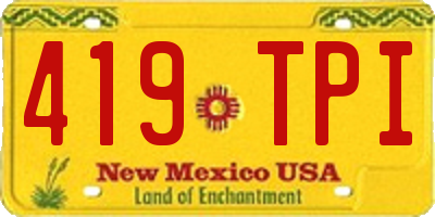 NM license plate 419TPI