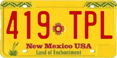 NM license plate 419TPL