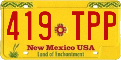 NM license plate 419TPP