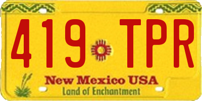 NM license plate 419TPR