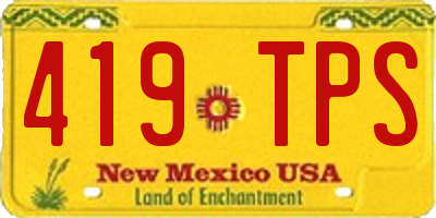 NM license plate 419TPS