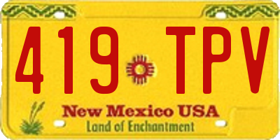 NM license plate 419TPV