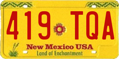 NM license plate 419TQA
