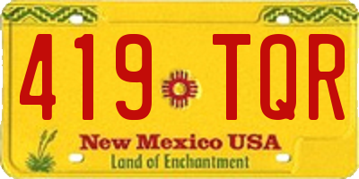 NM license plate 419TQR