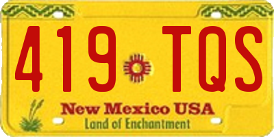 NM license plate 419TQS